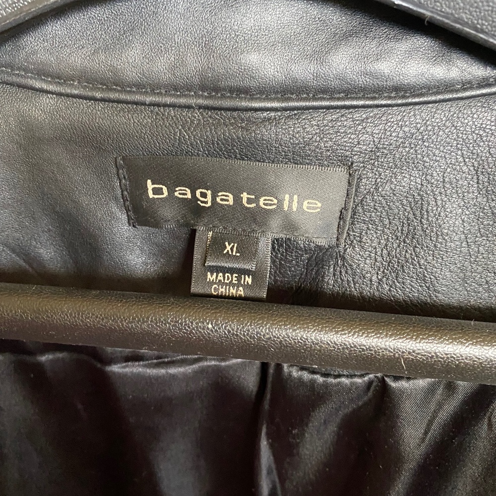 Bagatelle distressed black leather jacket Women’s XL - Picture 4 of 8